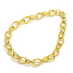 Golden Fashionable 304 Stainless Steel Side Twisted Chain Bracelets, with Lobster Claw Clasps, Golden, 8-1/4 inch(210mm), 8mm