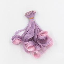 Plum High Temperature Fiber Long Pear Perm Hairstyle Doll Wig Hair, for DIY Girl BJD Makings Accessories, Plum, 5.91~39.37 inch(15~100cm)