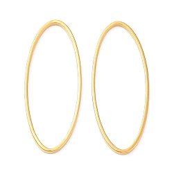 Real 24K Gold Plated Brass Linking Rings, Cadmium Free & Lead Free, Long-Lasting Plated, Oval, Real 24K Gold Plated, 25x10x1mm, Inner Diameter: 23.6x9mm