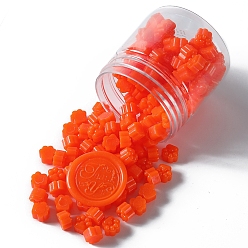 Orange Red Paw Print Sealing Wax Particles, for Retro Seal Stamp, Orange Red, 9.5x8.5x6mm
