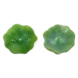 Verde Colgantes de plástico, hoja de loto, verde, 30x29x4 mm, agujero: 1 mm