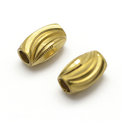 Raw(Unplated) Brass Beads, Oval, Nickel Free, Raw(Unplated), 4x6mm, Hole: 2mm