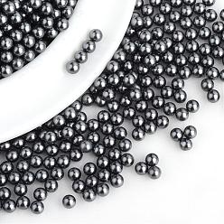 Slate Gray Imitation Pearl Acrylic Beads, No Hole, Round, Slate Gray, 1.5~2mm, about 10000pcs/bag