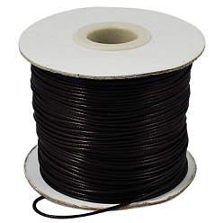 Noir Coréen cordon ciré, polyester cordon, cordon perle, noir, 0.8 mm, environ 185 mètres / rouleau
