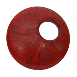 Howlite Synthetical Howlite Pendants, Dyed, Flat Round, Red, 44~45mm, Hole: 14mm, about 50pcs/1000g
