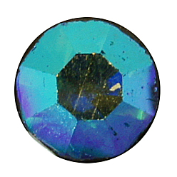 Zircon Bleu Ab Séparateurs perles en verre avec strass en laiton, Grade a, sans nickel, de couleur métal argent, carrée, zircon bleu ab, 7x7x3mm, Trou: 1mm