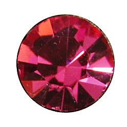 Rose Séparateurs perles en verre avec strass en laiton, grade de aaa, bride droite, sans nickel, couleur argent plaqué, rondelle, rose, 7x3.2mm, Trou: 1.2mm