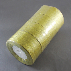 Verge D'or Ruban métallique pailleté, Ruban d'éclat, matériel de bricolage pour organza arc, Double Sided, verge d'or, 2 pouces (50 mm), 25yards / roll (22.86m / roll), 4 rouleaux / set