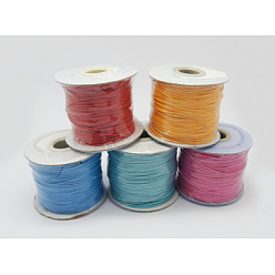 Mixed Color Korea Waxed Cord, Waxed Polyester Cord, Mixed Color, 1.5mm, about 87.48~92.95 yards(80~85m)/roll