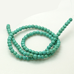 Synthetic Turquoise Synthetical Turquoise Beads Strands, Dyed, Round, 4~5mm, Hole: 0.8mm