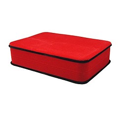 Red Velvet Jewelry Set Boxes, Rectangle, Red, 180x130x45mm