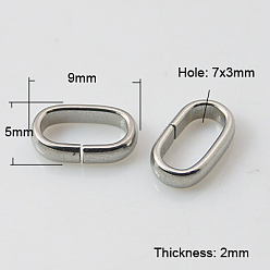 Stainless Steel Color 304 Stainless Steel Quick Link Connectors, Linking Rings, 9x5x2mm, Hole: 7x3mm