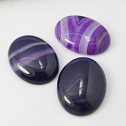 Banded Agate Natural Gemstone Cabochons, Striped Agate/Banded Agate, Oval, Striped Agate/Banded Agate, 30x22x8.5mm