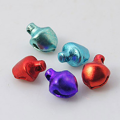 Mixed Color Iron Bell Charms, Nice For Christmas Day Decoration, Mixed Color, 8x6mm, Hole: 1mm