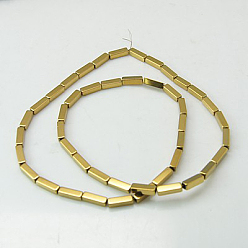 Golden Plated Non-Magnetic Synthetic Hematite Beads Strands, Golden Plated, 9x3x3mm, Hole: 1mm