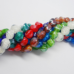 Mixed Color Handmade Lampwork Beads, Pearlized, Mixed Color, 16x12x12mm, hole: 2mm
