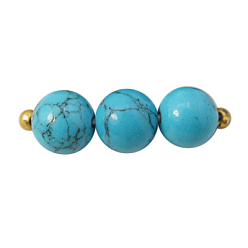 Deep Sky Blue Natural Mashan Jade Round Beads Strands, Dyed, Deep Sky Blue, 6mm, Hole: 1mm, about 69pcs/strand, 15.7 inch