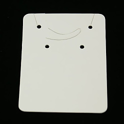 Blanc Des cartes d'affichage de papier, utilisé pour les colliers, Bracelets, pendentifs et boucles d'oreilles, blanc, 55x40mm