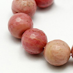 Rhodonite Natural Rhodonite Beads Strands, Grade A, Faceted, Round, 6mm, Hole: 1mm, about 62pcs/strand, 15.5 inch