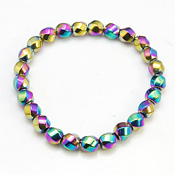 Coloré Bracelets d'hématite synthétiques non-magnétiques, colorées, 70mm