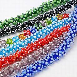 Mixed Color Handmade Bumpy Lampwork Beads Strands, Round, Mixed Color, 12~14mm, Hole: 1mm, about 14pcs/strand, 11 inch