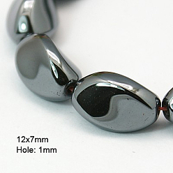 Non-magnetic Hematite Non-Magnetic Synthetic Hematite Beads Strands, Twist, 12x7mm, Hole: 1mm