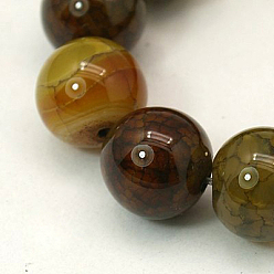 Agate Veine De Dragon Teints dragons naturelle perles veines d'agate brins, ronde, 10mm, Trou: 1mm, Environ 38 pcs/chapelet, 14.74 pouce