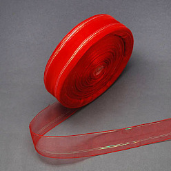 Rouge Ruban d'organza, ruban de noël, rouge, 7/8 pouces (22 mm), 100yards / roll (91.44m / roll)