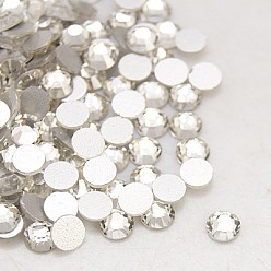 Cristal Perle de verre plat de l'arrière, Grade a, dos plaqué, facette, demi-tour, cristal, 7.1~7.3 mm, sur 288 PCs / sac