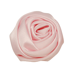 Бледно-Розовый Ткань из ткани из полиэстера ручной работы с ткаными кабошонами, роза, розовый жемчуг, 29x29x14 мм