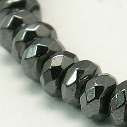 Hématite Sans Magnétique   Non-magnétiques perles d'hématite synthétique brins, Grade a, facette, rondelle, 4x2mm, Trou: 0.5mm