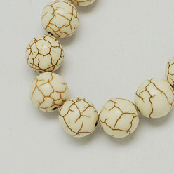 Blanc Perles de pierres fines , turquoise synthétique, ovale, blanc, 14x8mm, Trou: 1.5mm