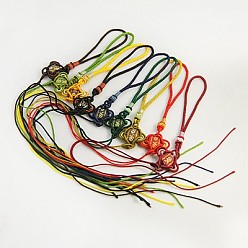 Mixed Color Nylon Cord Loops, with Chinese Knot, Mixed Color, 160mm