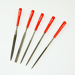 Red Steel Files, Red, Black, 140x3~5x2~3mm