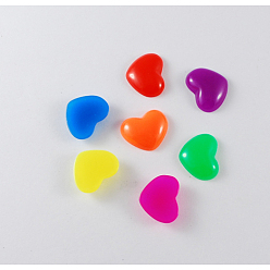 Mixed Color Resin Cabochons, Heart, Mixed Color, 11x14x4mm