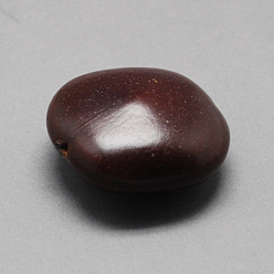 Coconut Brown Undyed & Natural Wood Beads, Coconut Brown, 35~49x35~47x17~22mm, Hole: 3mm