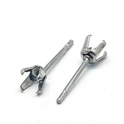 Stainless Steel Color 304 Stainless Steel Stud Earring Findings, Stainless Steel Color, 15x4mm