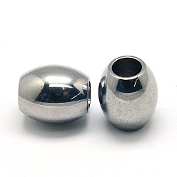 Stainless Steel Color 304 Stainless Steel Beads, Barrel, Stainless Steel Color, 15x13mm, Hole: 5.5mm