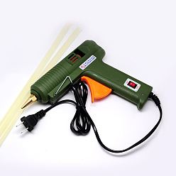 Dark Green 110V-240V Hot Glue Gun for USA, with Two Glue Gun sticks, Random Color, 160x190x34mm