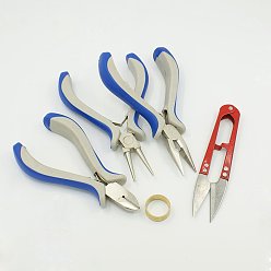 Mixed Color DIY Jewelry Tool Sets, Pliers, Rings and Hand Scissored, Mixed Color, 19~125x19~75mm