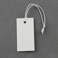 White Paper Price Cards, Can be tied on the products, Rectangle, White, 33x17x0.3mm