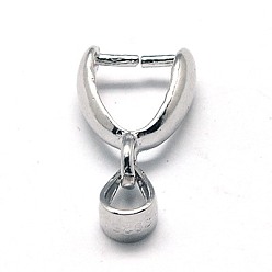 Platinum Rhodium Plated 925 Sterling Silver Ice Pick & Pinch Bails, Platinum, 12x3.5mm, Hole: 3x3.5mm, Pin: 0.6mm