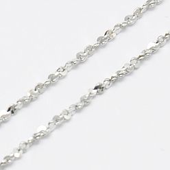 Sterling Silver Rhodium Plated 925 Sterling Silver Necklaces, with Spring Ring Clasps, Platinum, 18 inch