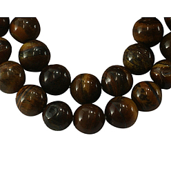 Tiger Eye Natural Tiger Eye Beads Strands, Round, 4mm, Hole: 0.8mm, about 92pcs/strand, 15.5 inch