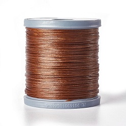 Saddle Brown Waxed Polyester Cord, Micro Macrame Cord, Bracelets Making Cord, for Leather Projects, Handcraft, Bookbinding, Flat, Saddle Brown, 0.8x0.2mm, about 164.04 yards(150m)/roll