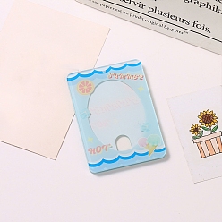 Food Acrylic Photocard Sleeve Keychain, with Ball Chains and Rectangle Clear Window, Rectangle, Light Blue, Food Pattern, 105x75mm