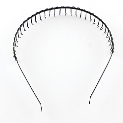 Черный Цвет Металла Железные аксессуары для волос, фурнитура диапазона волос, металлический черный , внутренний диаметр: 120 мм