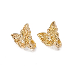 Real 18K Gold Plated Brass S-Hook Clasp Rhinestone Settings, for Bracelet Making, Butterfly, Real 18K Gold Plated, Fit for 1.8mm Rhinestone, 9x10x7mm, Hole: 1.6mm