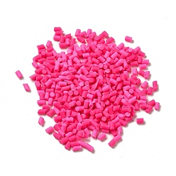 Deep Pink Handmade Polymer Clay Beads, No Hole, Column, Deep Pink, 1~6x1.5mm, about 180000pcs/1000g