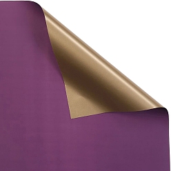 Púrpura 20 hojas de papel de regalo resistente al agua, plaza, decoración de papel de regalo de ramo de flores plegadas, púrpura, 560x550 mm
